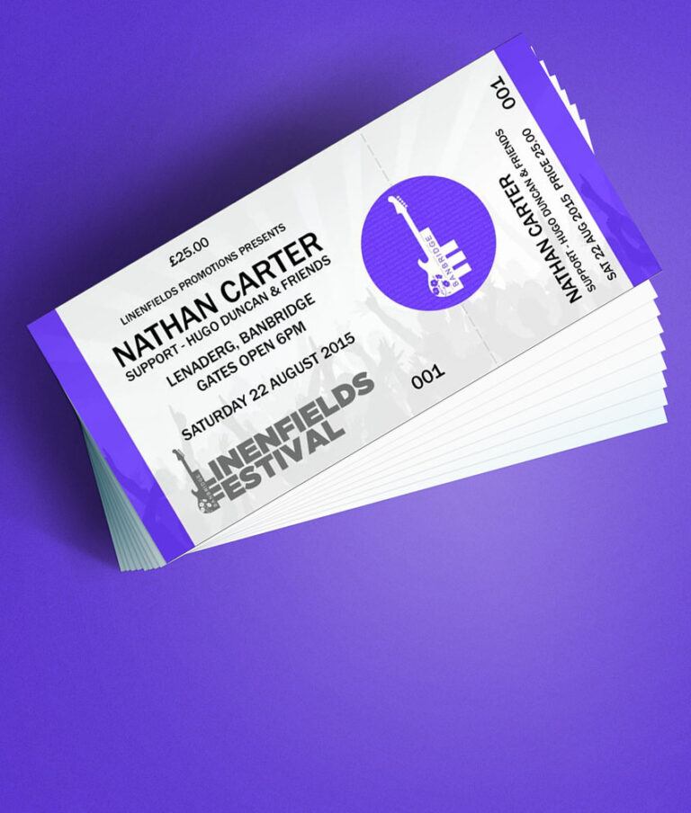 Ticket design and print Northern Ireland