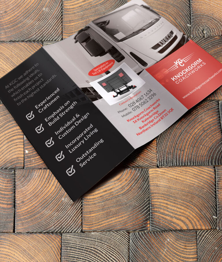 Folded leaflet design and print Northern Ireland